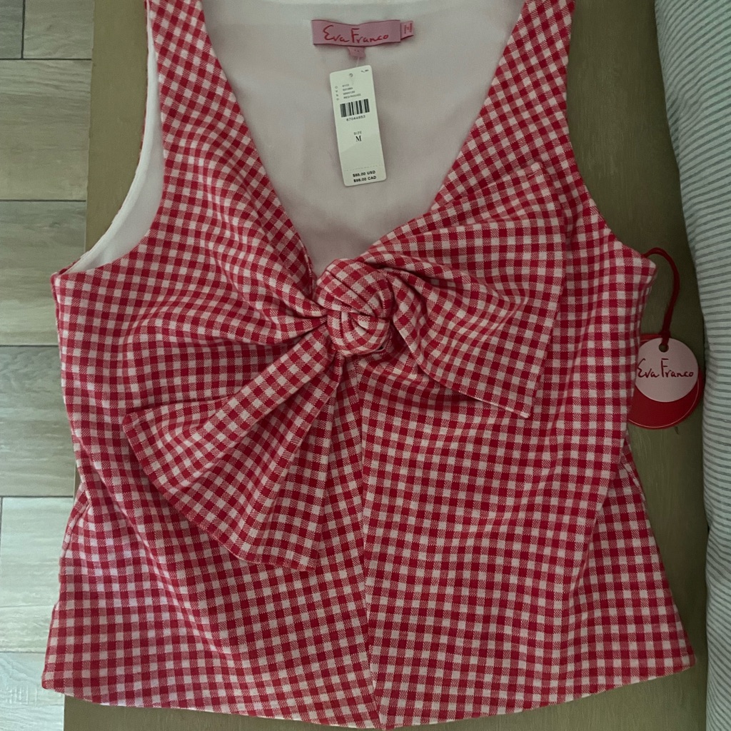 Gingham Bow Top